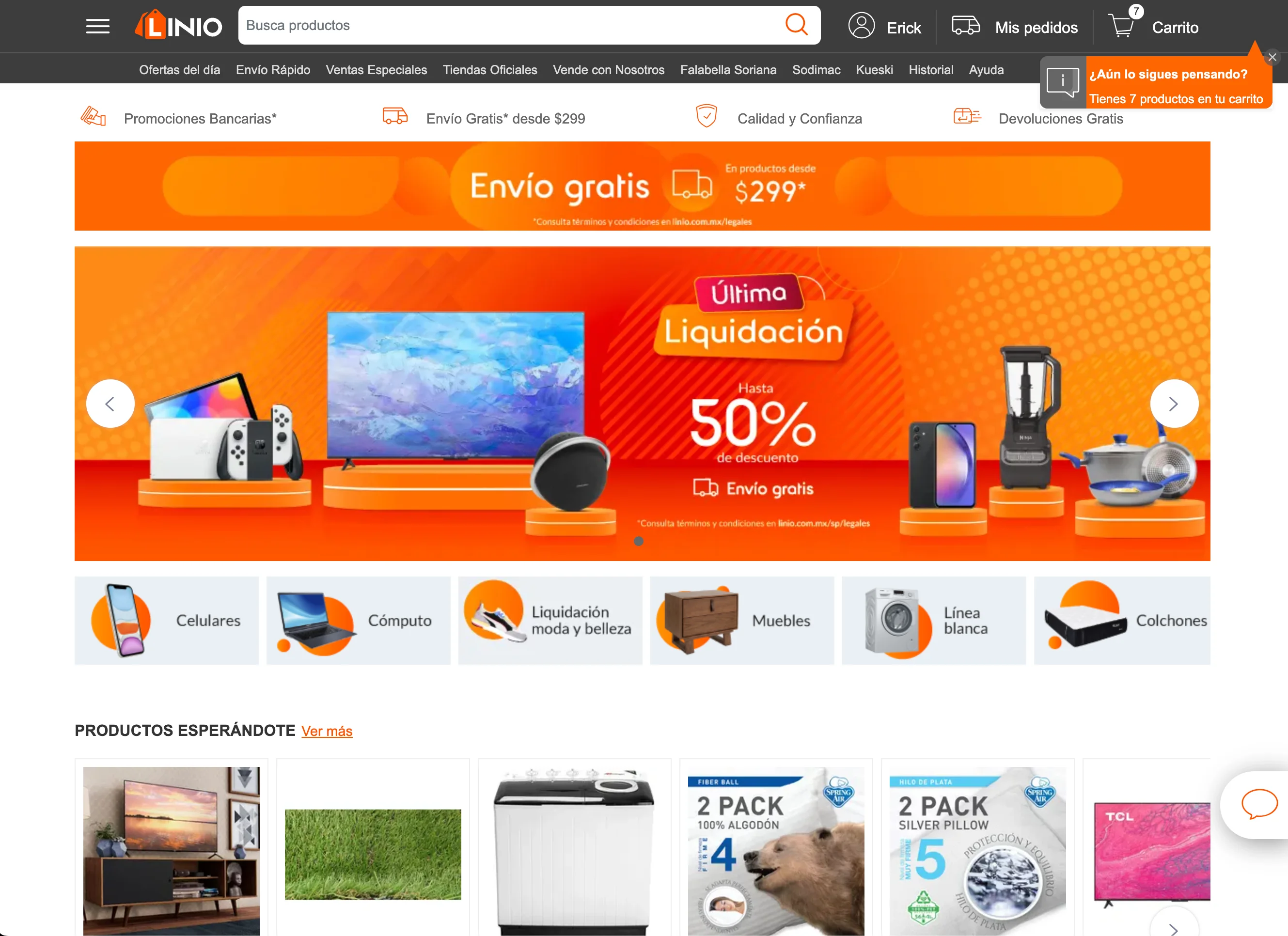 Linio homepage